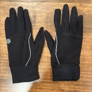Lululemon Black Gloves with Reflective Detail
